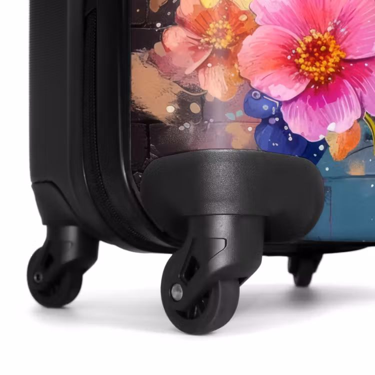 Suitcase - Bird with flowers in graffiti style — 6