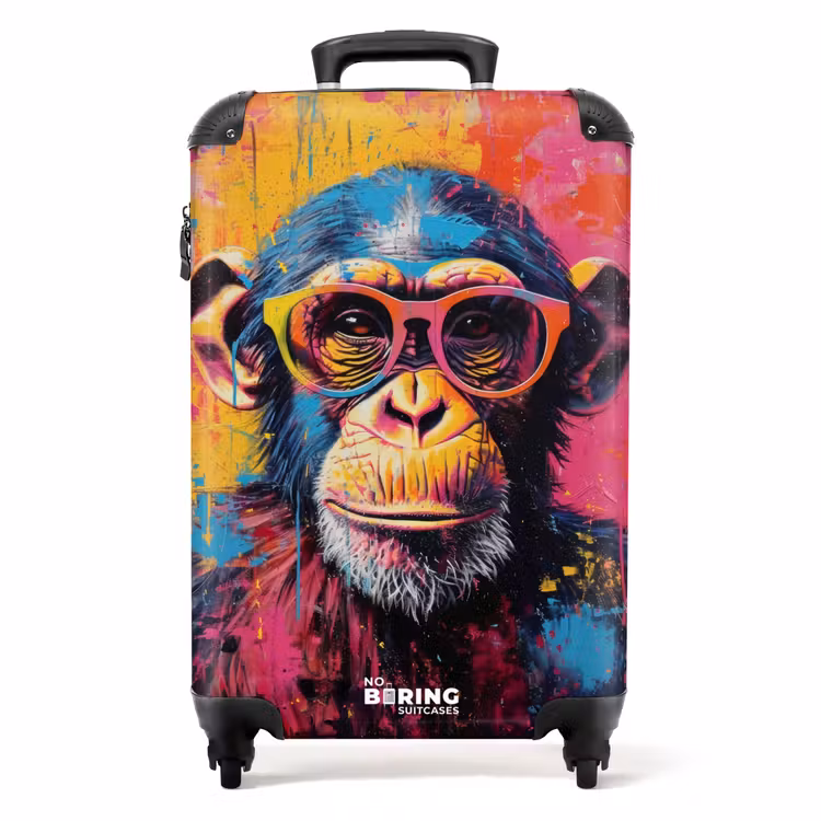 Suitcase - Chimpanzee with glasses in graffiti style — 1