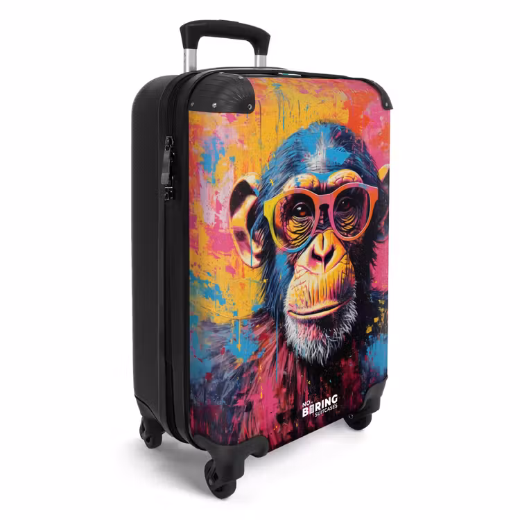 Suitcase - Chimpanzee with glasses in graffiti style — 4