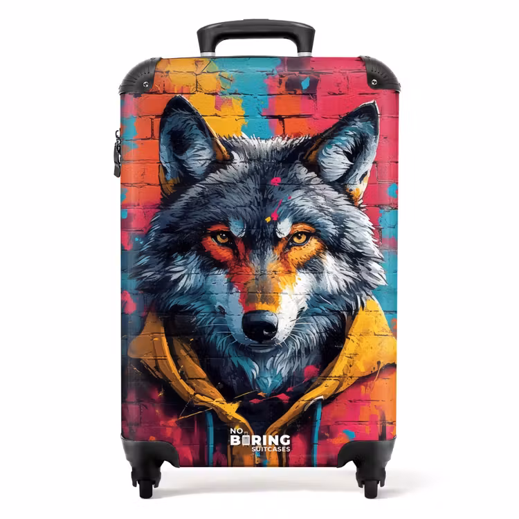 Suitcase - Colorful fox with coat in graffiti style — 1