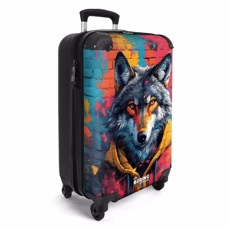 Suitcase - Colorful fox with coat in graffiti style — 4