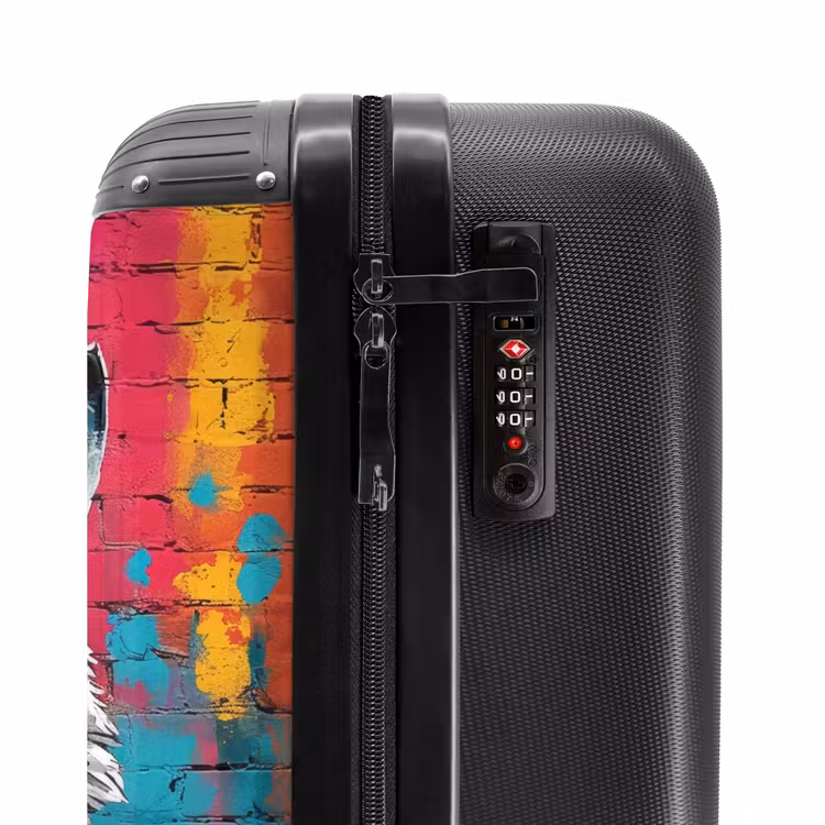 Suitcase - Colorful fox with coat in graffiti style — 5