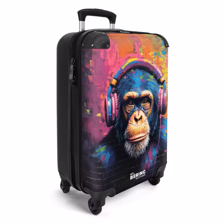 Suitcase - Colorful monkey with headphones in graffiti style — 4