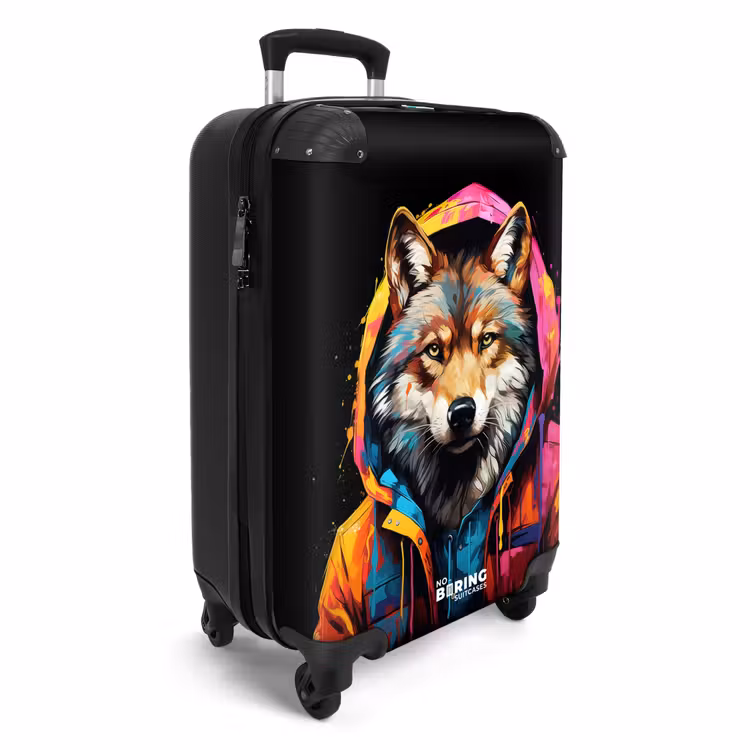 Suitcase - Fox with colorful coat and paint splatter — 4