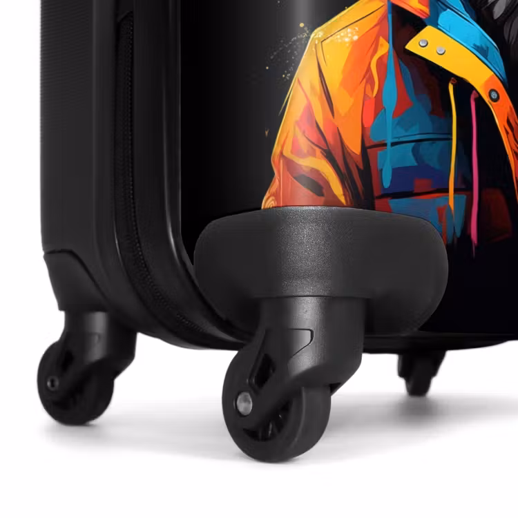 Suitcase - Fox with colorful coat and paint splatter — 6