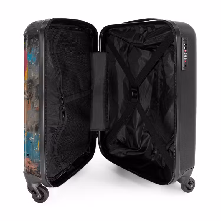 Suitcase - Girl with heart-shaped balloon in graffiti style — 3
