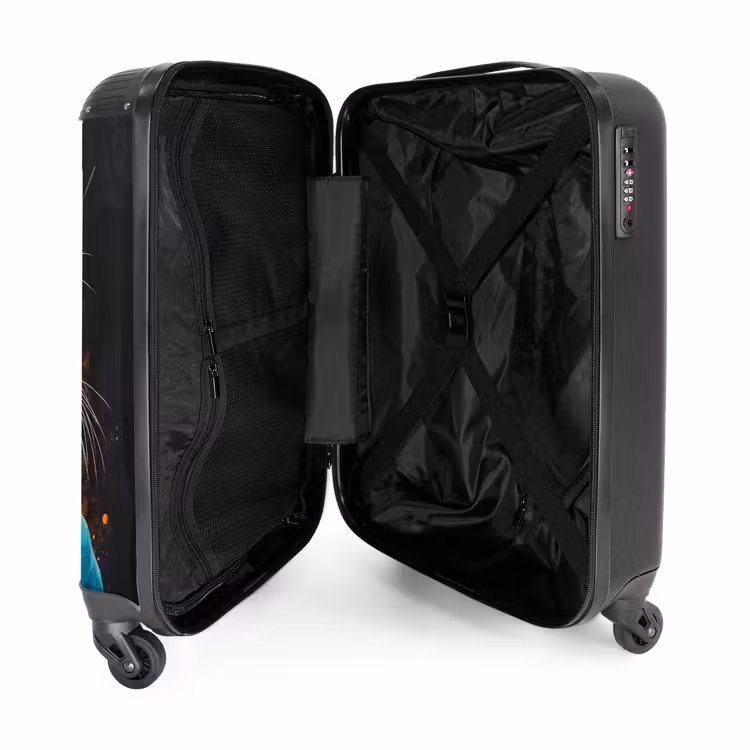 Suitcase - Graffiti cat with blue vest — 3