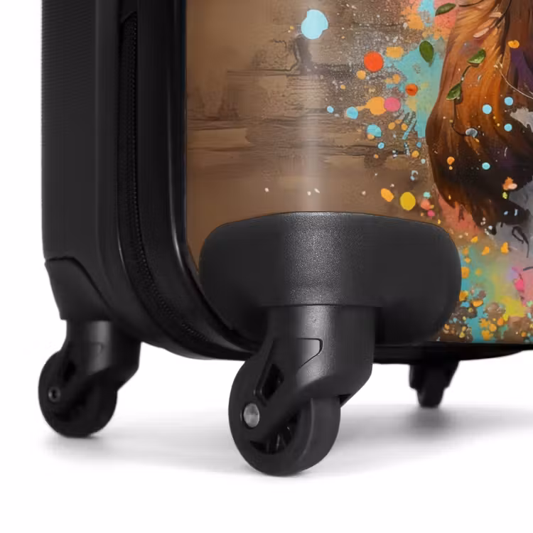 Suitcase - Graffiti cow with colorful flowers — 6