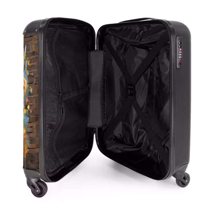 Suitcase - Graffiti Scottish highlander with flowers — 3