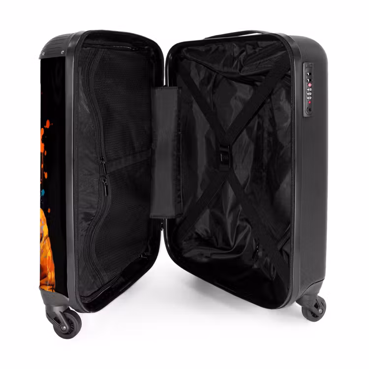 Suitcase - Leopard with colorful coat and paint splatter — 3