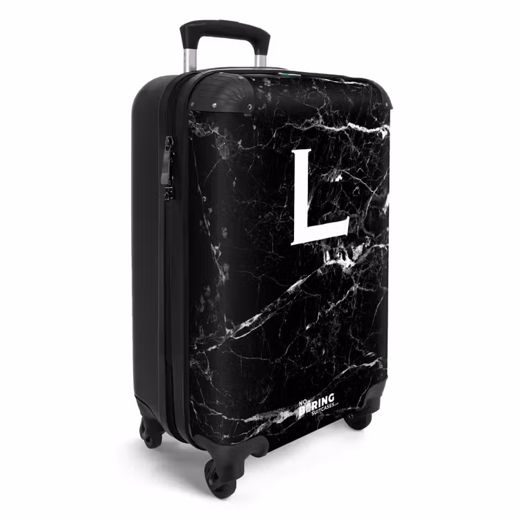 Suitcase - Letter L - Marble - Black — 4