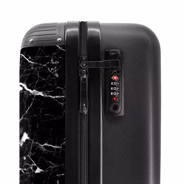 Suitcase - Marble print - Black - Letter K — 5