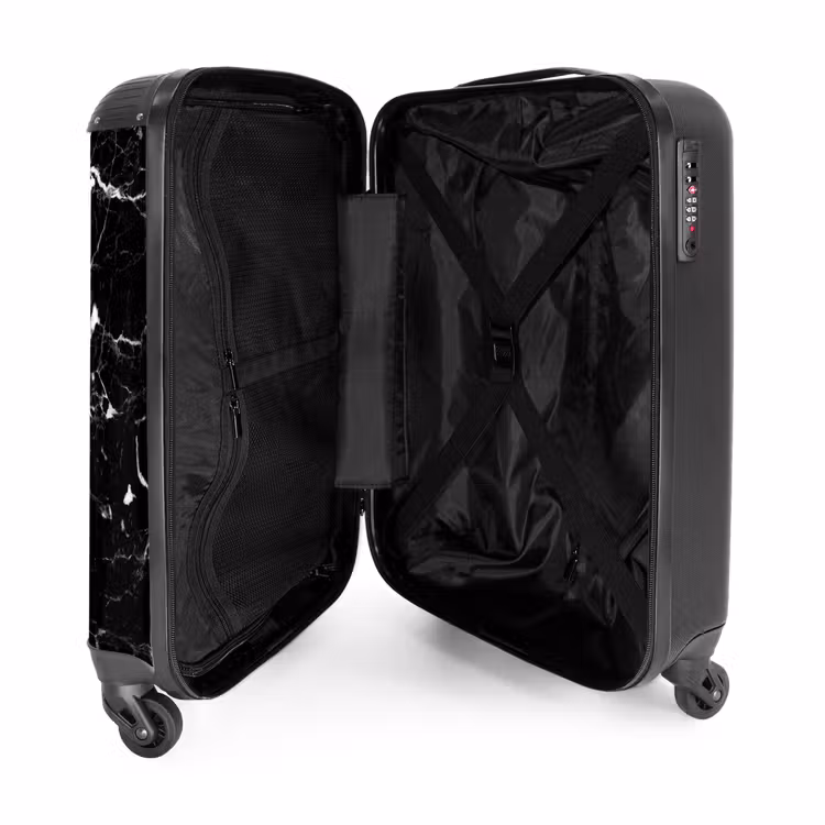 Suitcase - Marble print - Black - Letter V — 3
