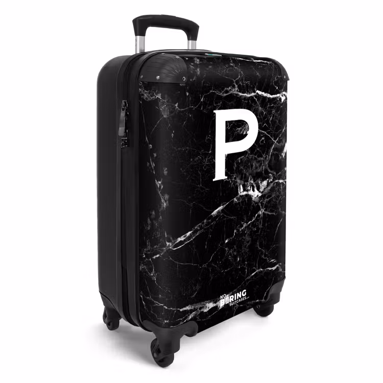 Suitcase - Marble print - Letter P - Black — 4