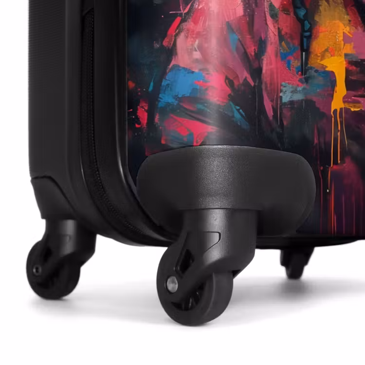 Suitcase - Panda with colorful coat and paint splatter — 6