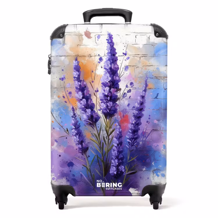 Suitcase - Purple lavender in graffiti style — 1