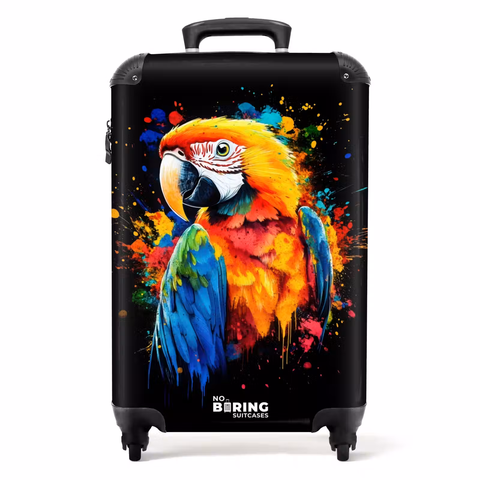 Suitcase - Colorful parrot with graffiti — 1