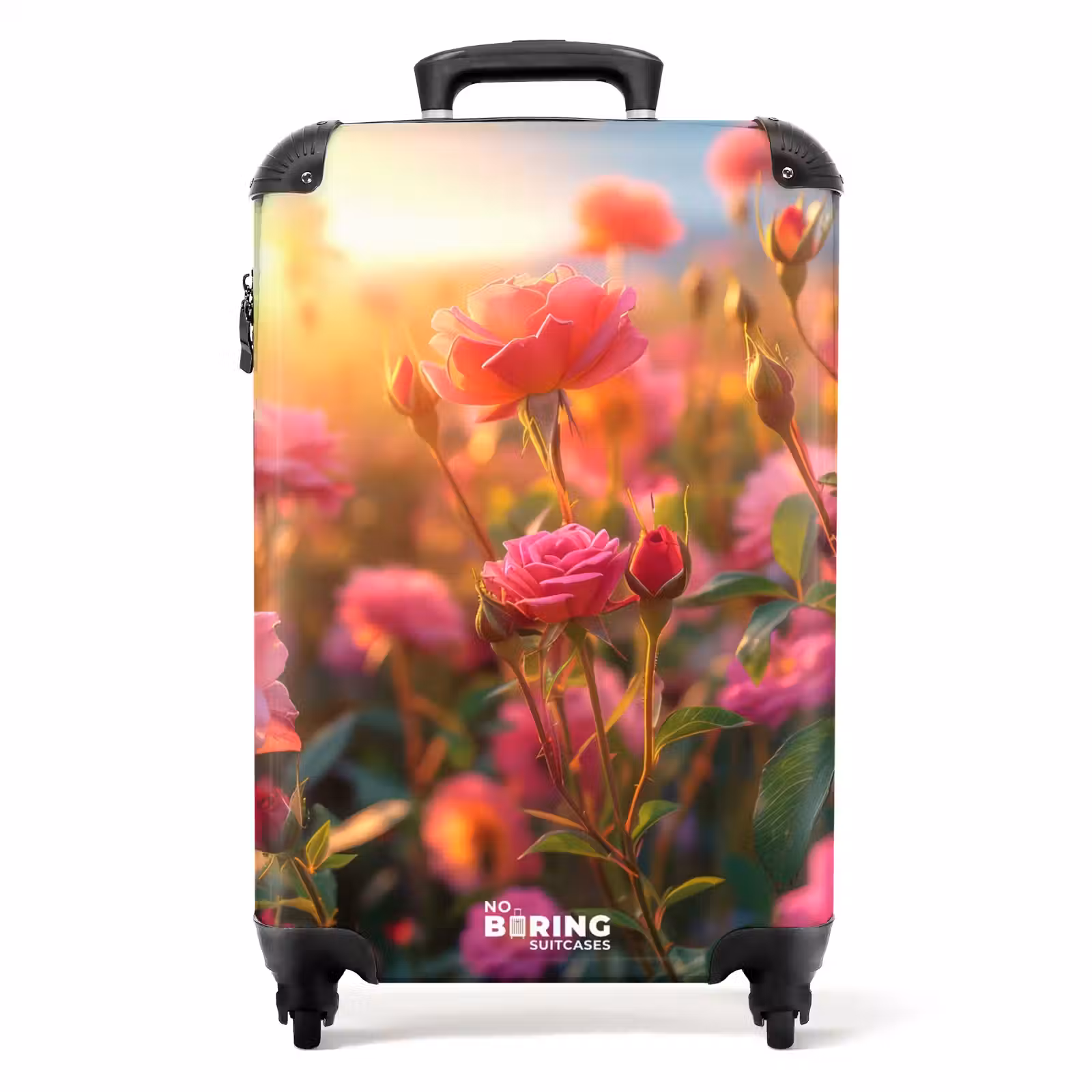 Suitcase - Pink roses at sunset. — 1