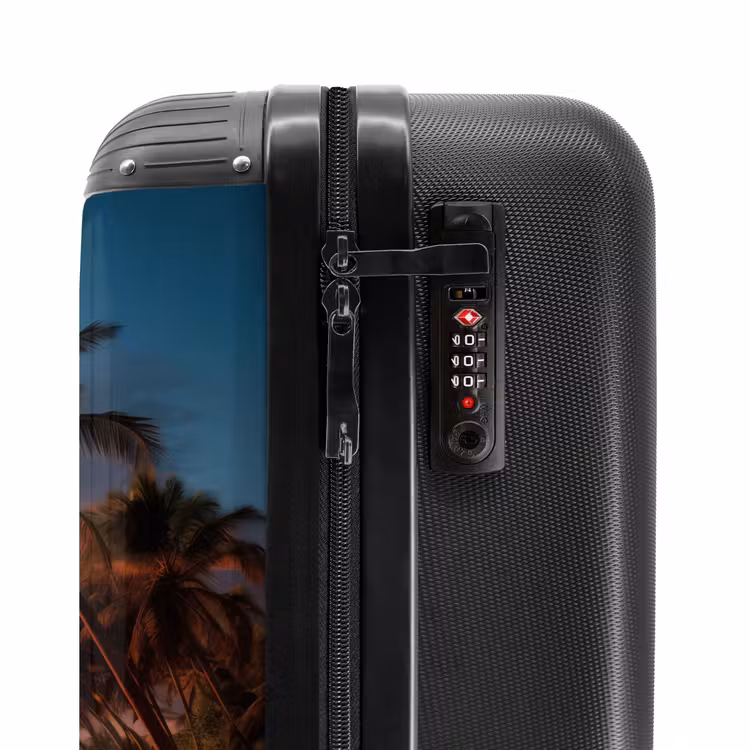 Suitcase - Beach with palm tree at sunset — 5