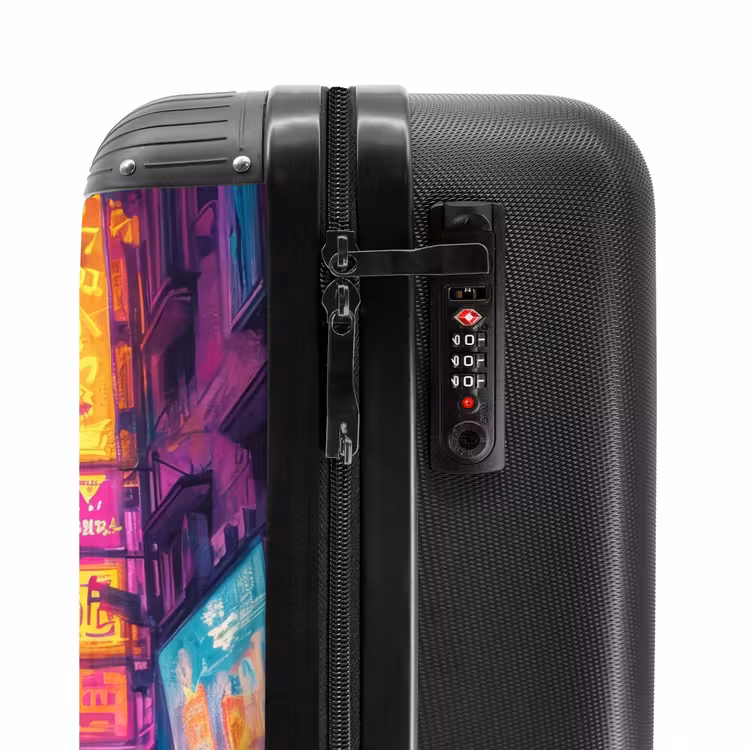 Suitcase - Cat with coat in colorful city — 5