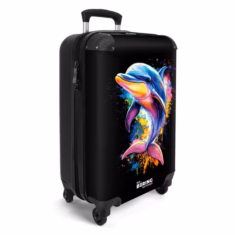 Suitcase - Dolphin with colorful graffiti — 4