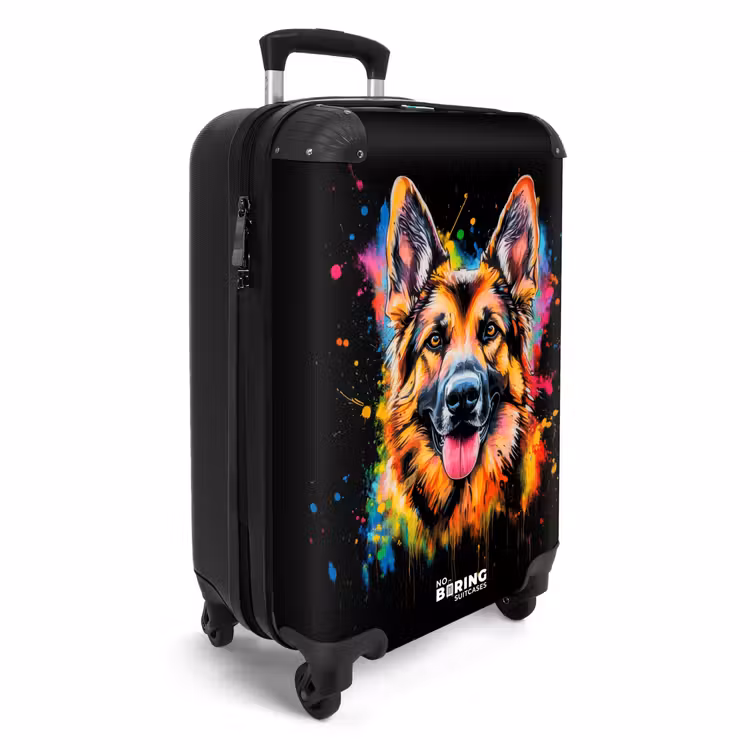 Suitcase - German Shepherd dog with graffiti — 4