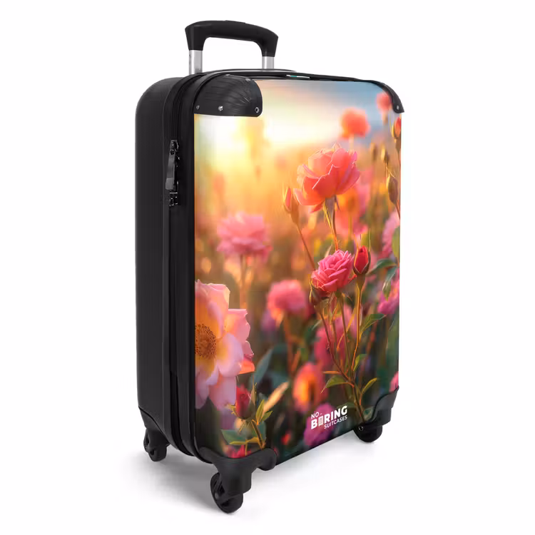 Suitcase - Pink roses at sunset. — 4
