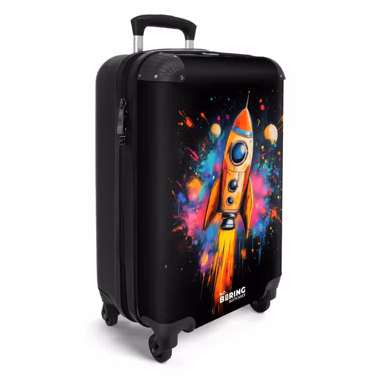 Suitcase - Rocket in space with graffiti — 4