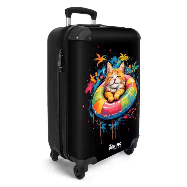 Suitcase - Summer cat with colorful swimming band — 4