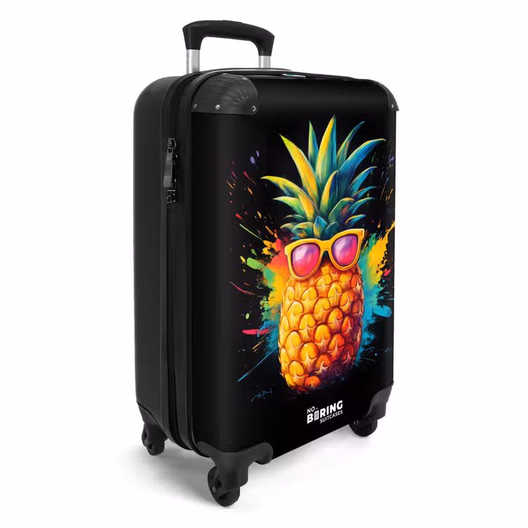 Suitcase - Summer pineapple with sunglasses — 4