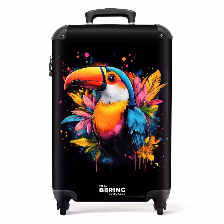 Suitcase - Toucan with tropical leaves — 1
