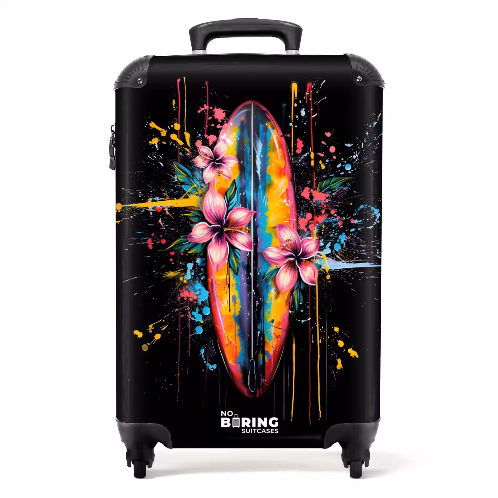 Suitcase - Colorful surfboard with flowers — 1
