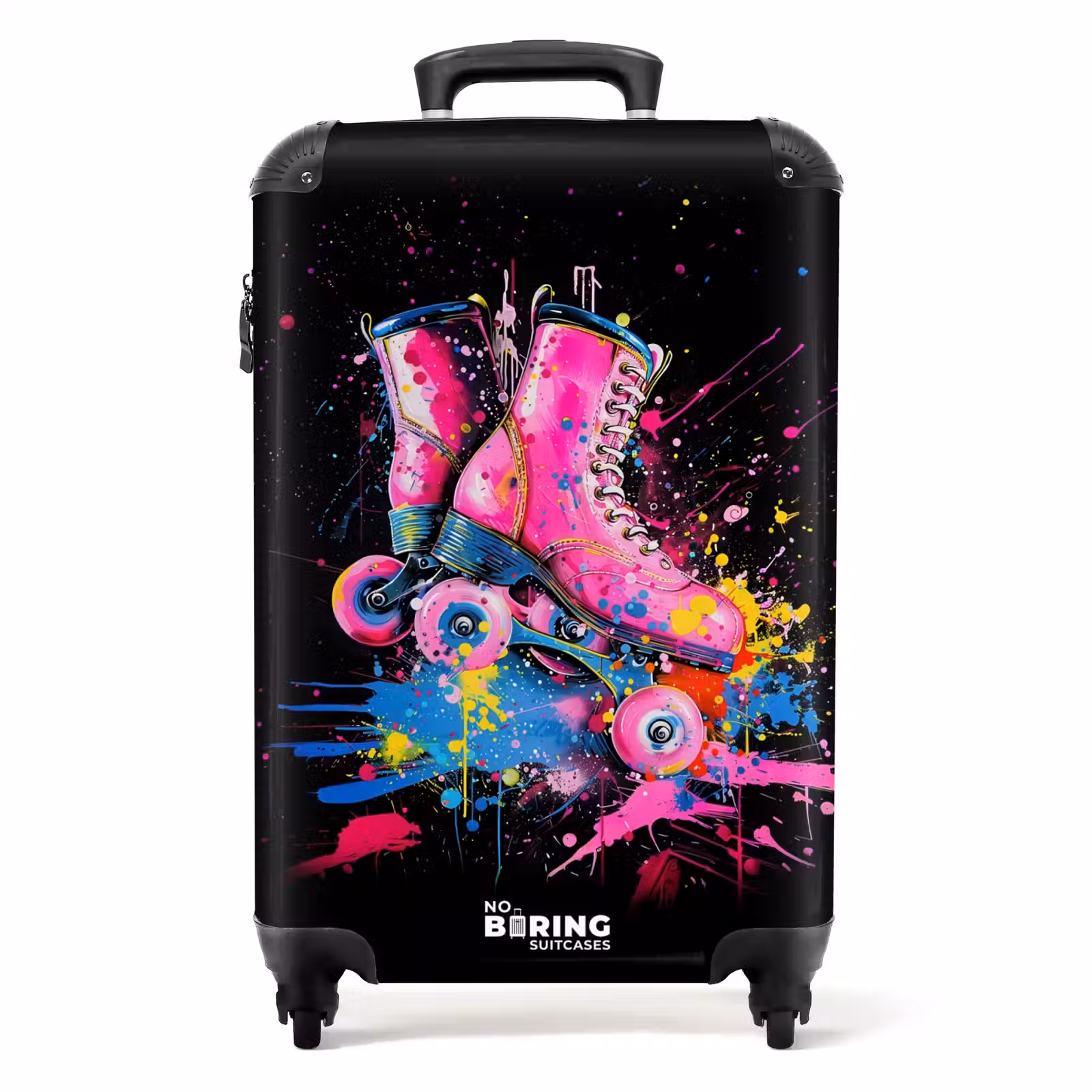 Suitcase - Pink roller skates with paint — 1
