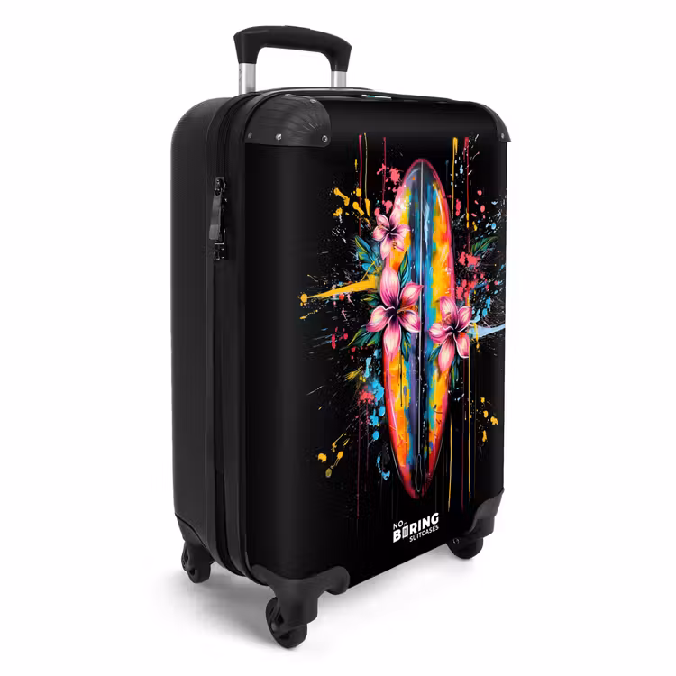 Suitcase - Colorful surfboard with flowers — 4