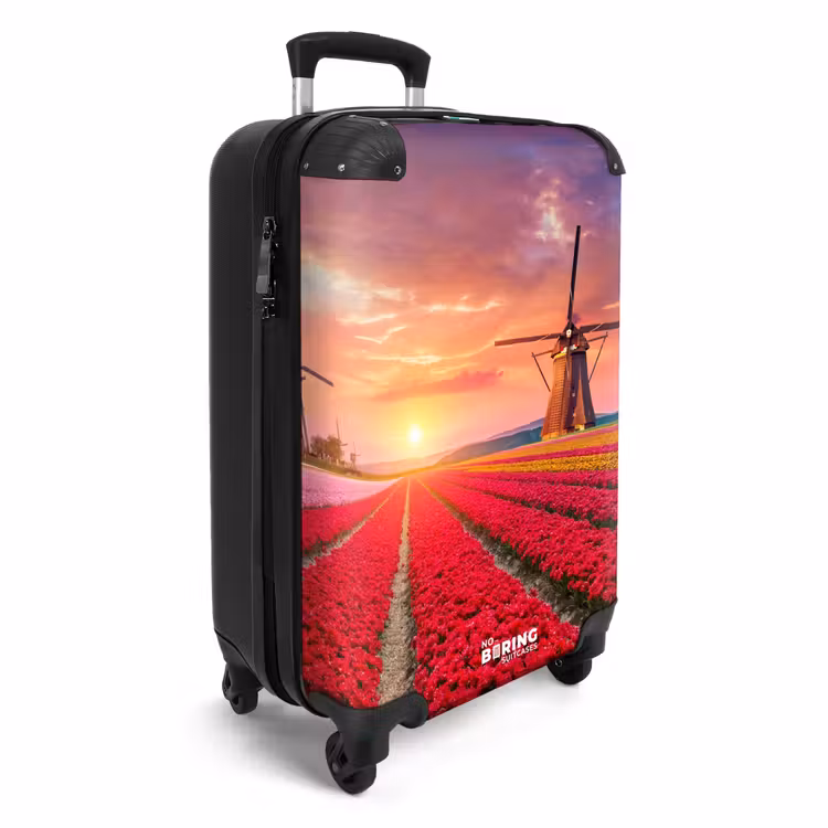 Suitcase - Field of flowers with a windmill — 4
