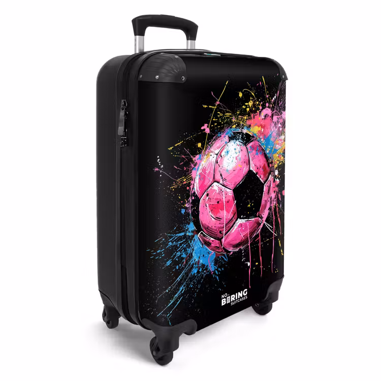 Suitcase - Pink soccer with graffiti — 4