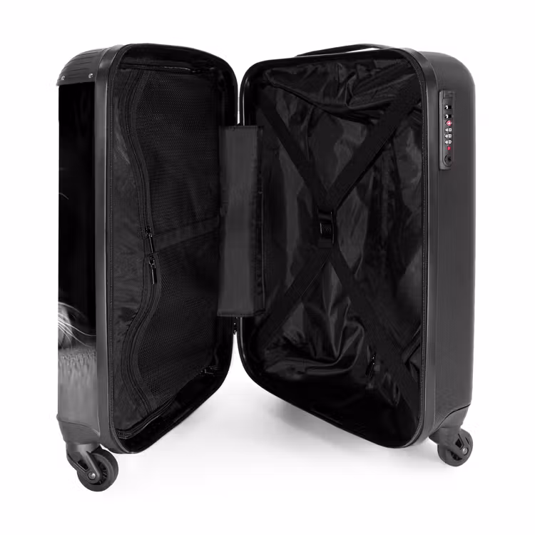 Suitcase - Black and white cat with yellow eyes — 3