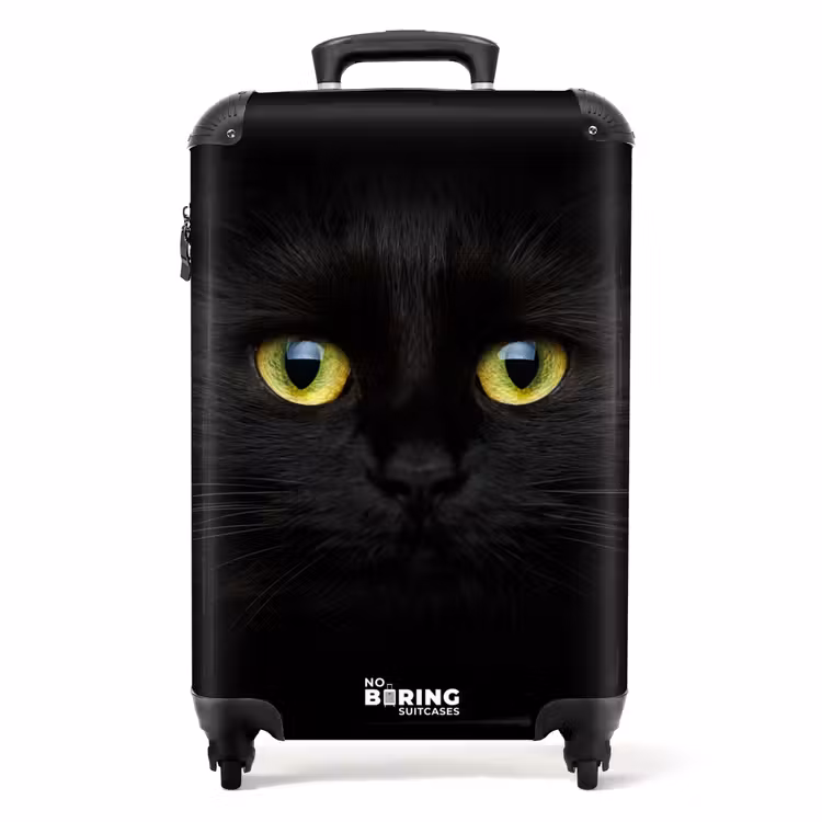Suitcase - Black cat with bright eyes — 1