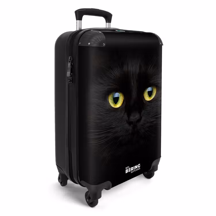 Suitcase - Black cat with bright eyes — 4