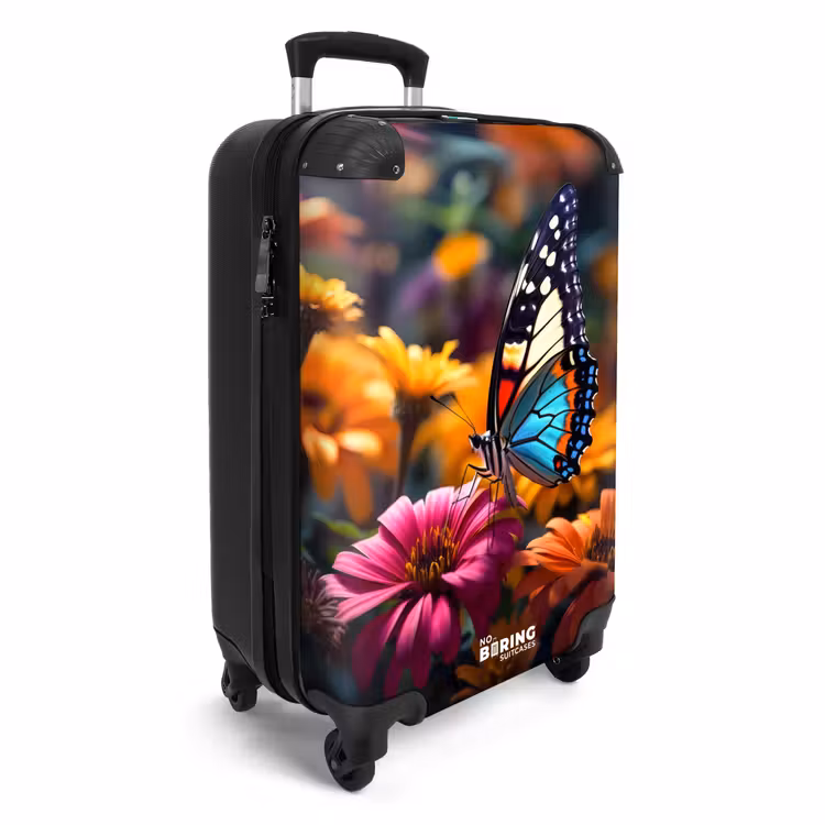 Suitcase - Butterfly on colorful flowers — 4
