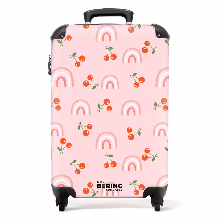 Suitcase - Cherry and rainbow pattern — 1