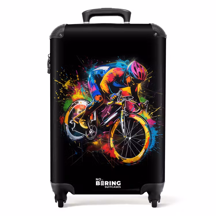 Suitcase - Colorful cyclist with paint — 1