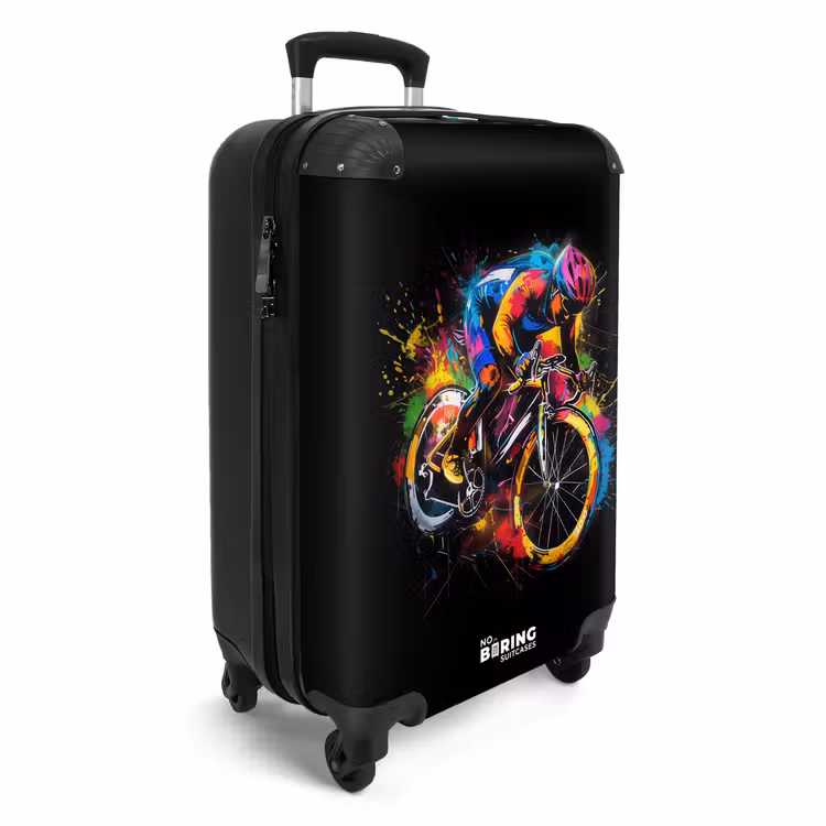 Suitcase - Colorful cyclist with paint — 4