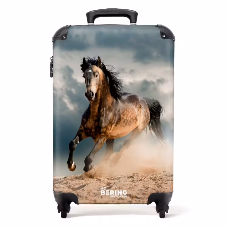 Suitcase - Running brown horse — 1
