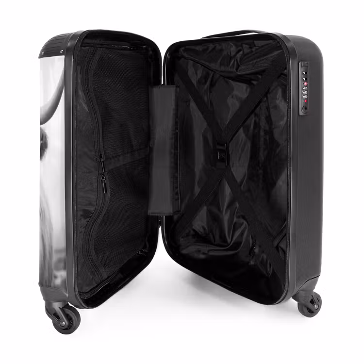 Suitcase - Scottish highlander in black and white — 3