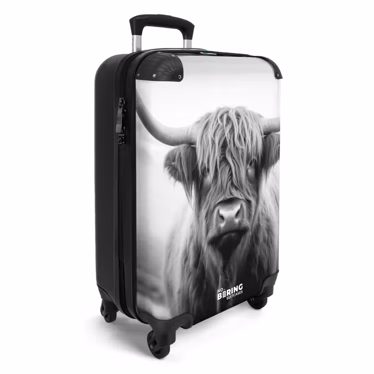Suitcase - Scottish highlander in black and white — 4