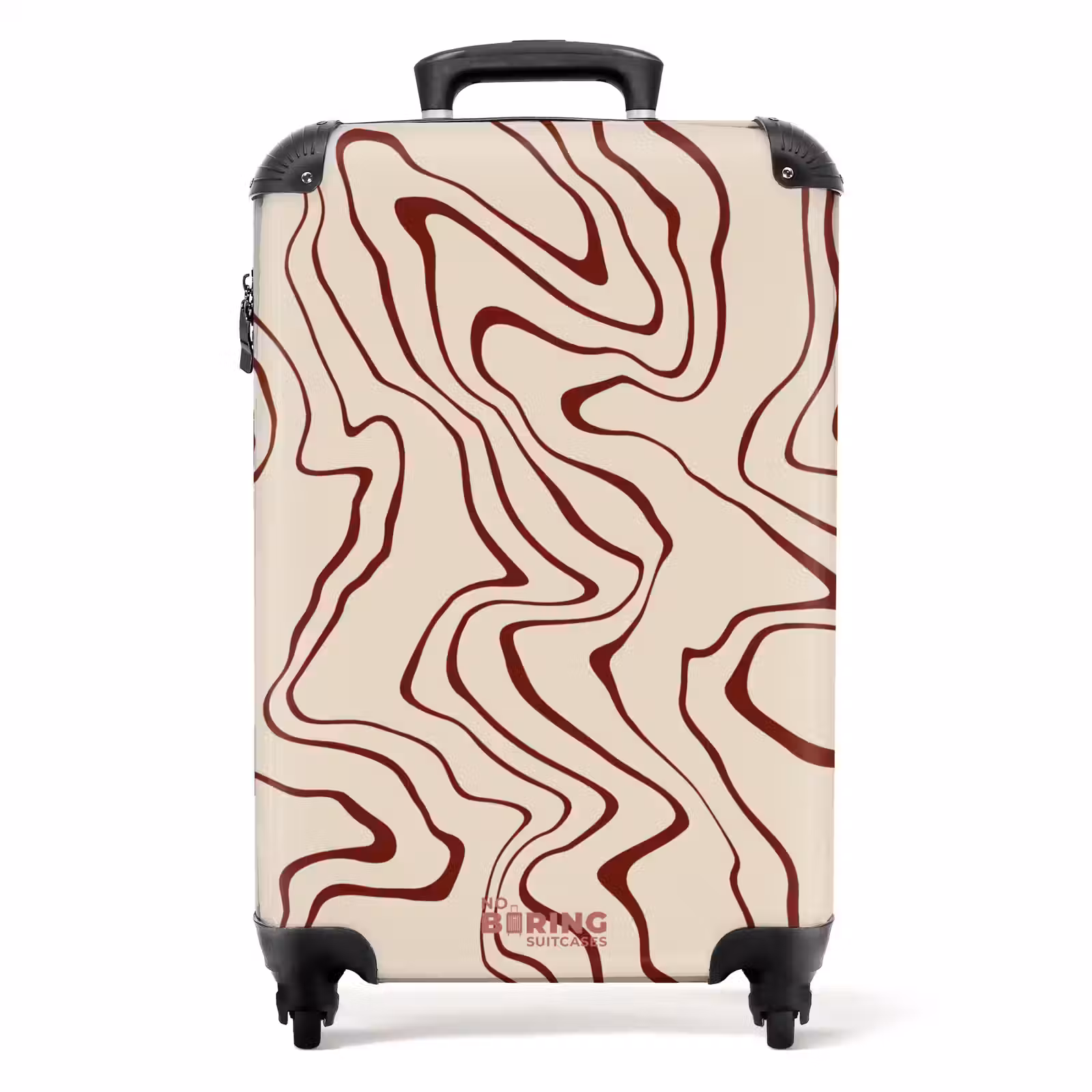 Suitcase - Beige background with abstract red lines — 1