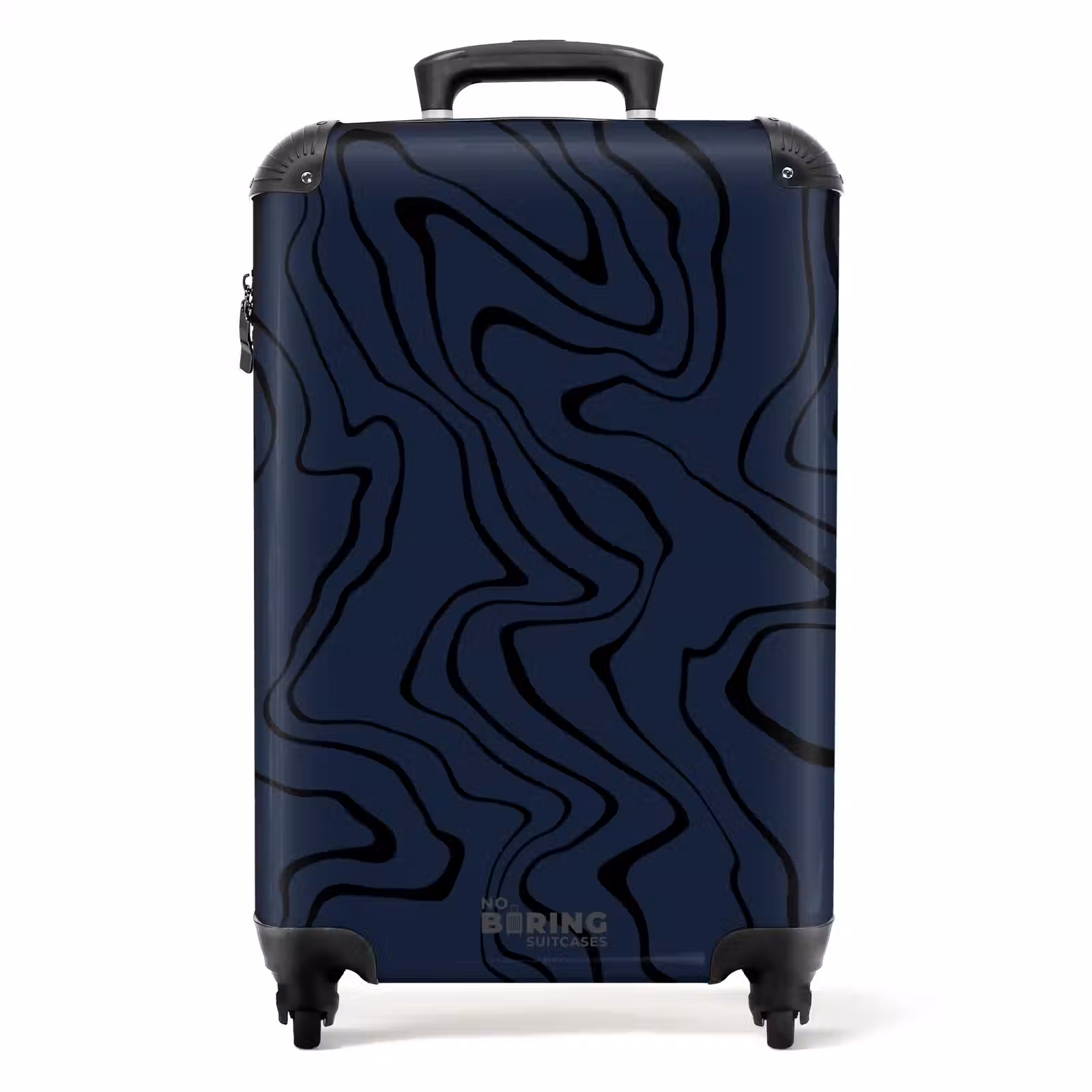 Suitcase - Dark blue background with abstract black lines — 1