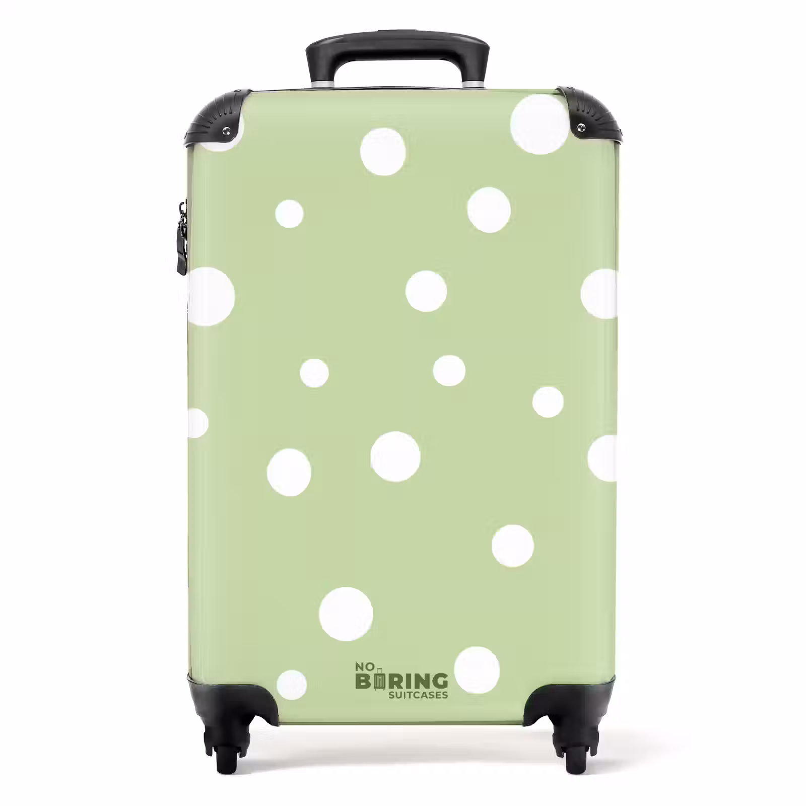 Suitcase - Green background with white dots — 1