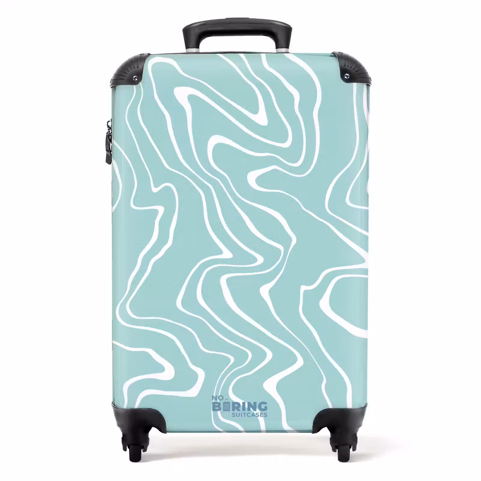 Suitcase - Light blue background with abstract white lines — 1
